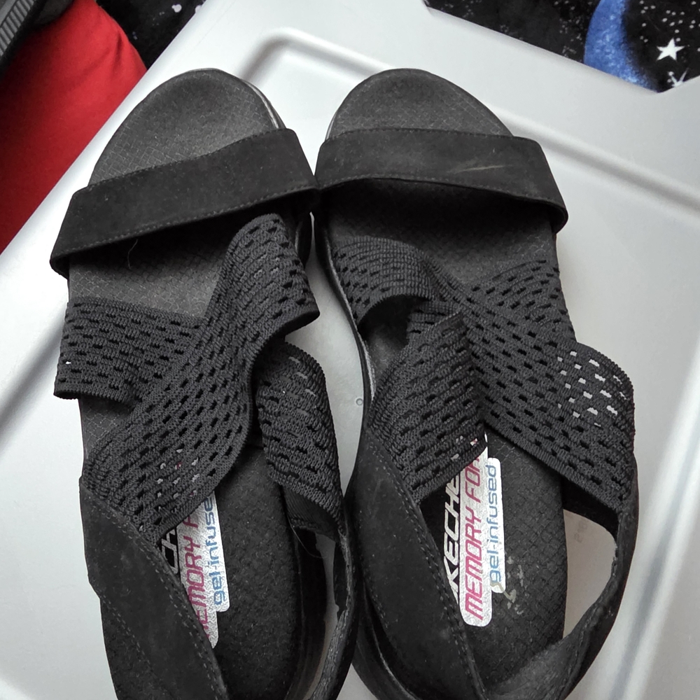 Skechers Black Mesh Women's Sandals